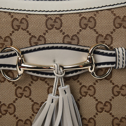 Gucci Monogram Margaux Calfskin Medium Emily Chain Shoulder Bag Beige Ebony Mystic White 9 of 9