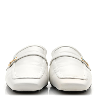 Hermes Calfskin Womens Groupie Mules 36 White 3 of 9