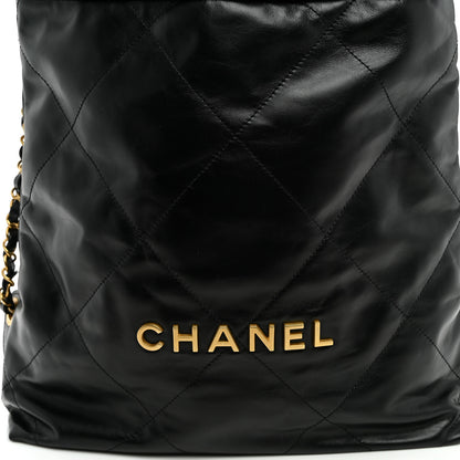 Chanel Shiny Calfskin Quilted Chanel 22 Backpack Black 8 of 10