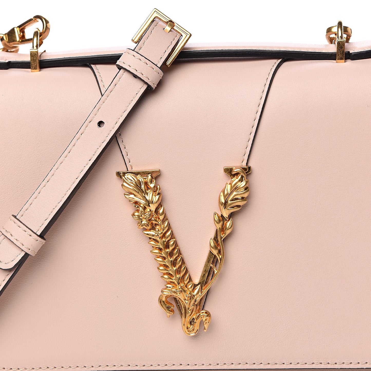 Vitello Barocco Virtus Top Handle Shoulder Bag Pink