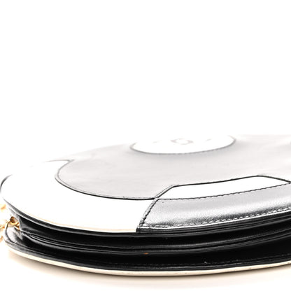 Chanel Lambskin Kisslock Round Bag Black White 8 of 13