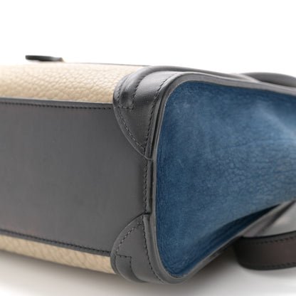 Celine Bullhide Calfskin Nubuck Nano Tri-Color Luggage Light Grey 10 of 15