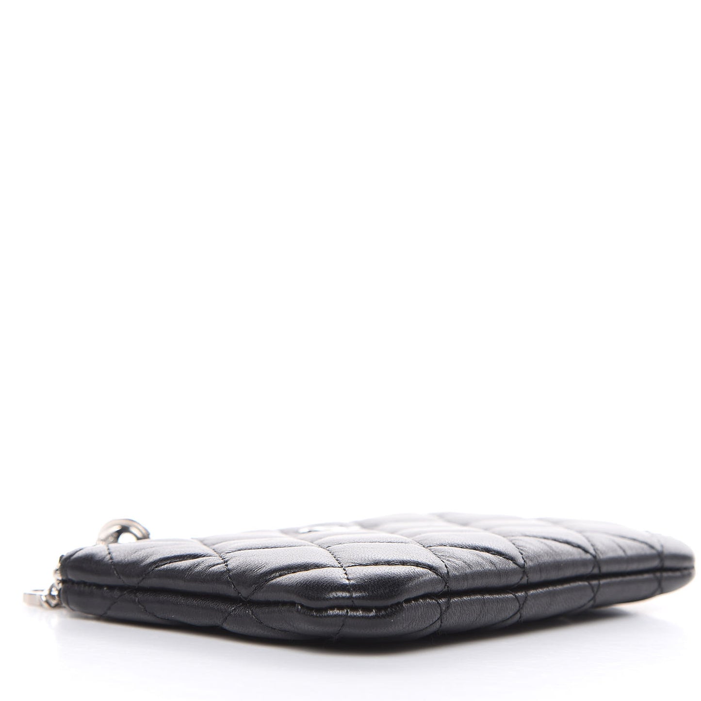 Lambskin Quilted Small Cosmo Cosmetic Case Black