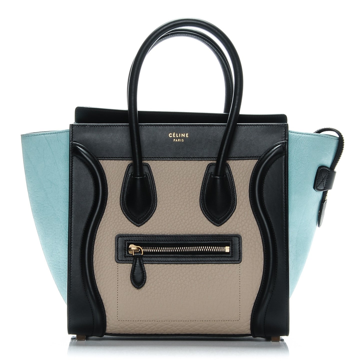 Drummed Calfskin Micro Tri-Color Luggage Antarctic