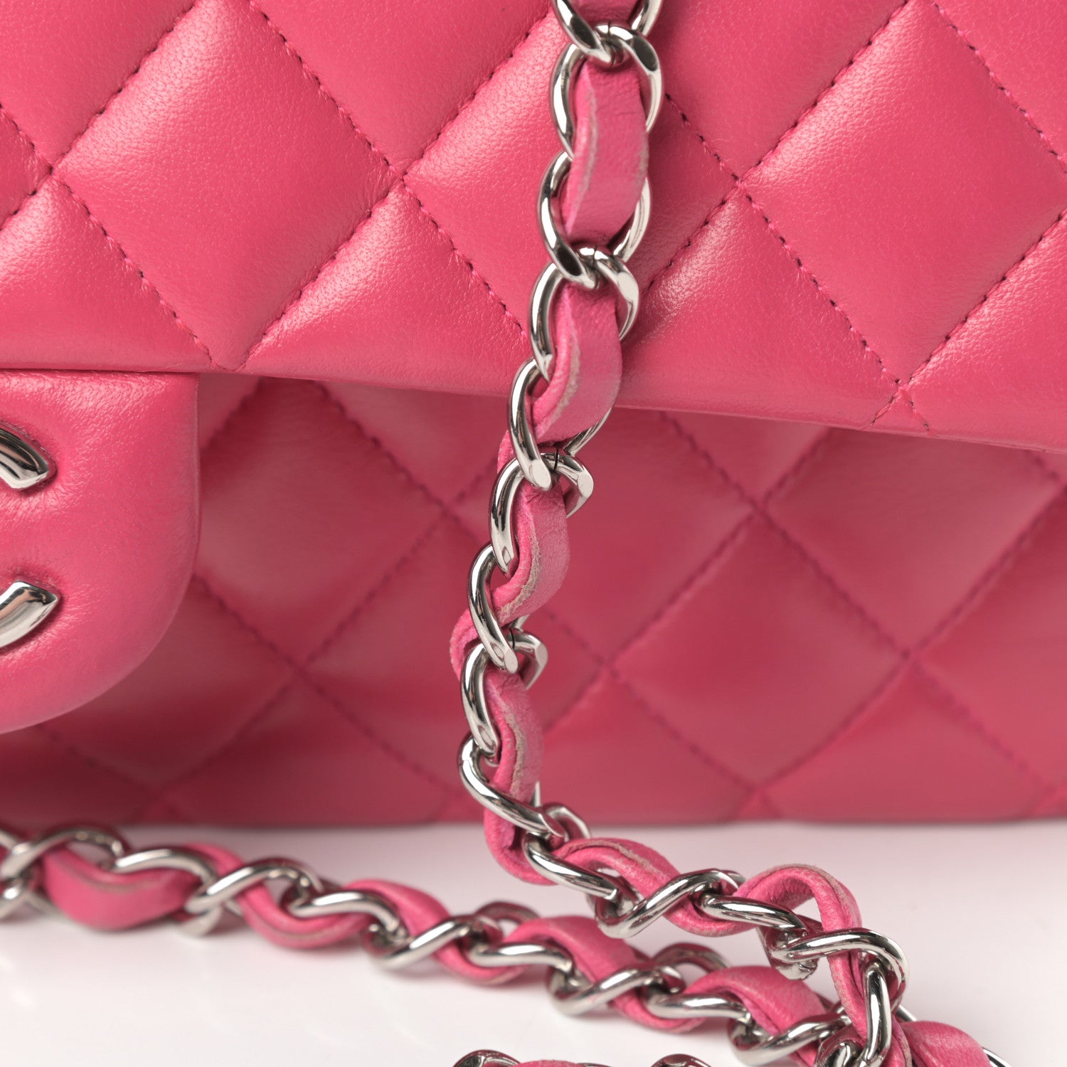 Chanel Lambskin Quilted Medium Double Flap Fuchsia 18 of 19