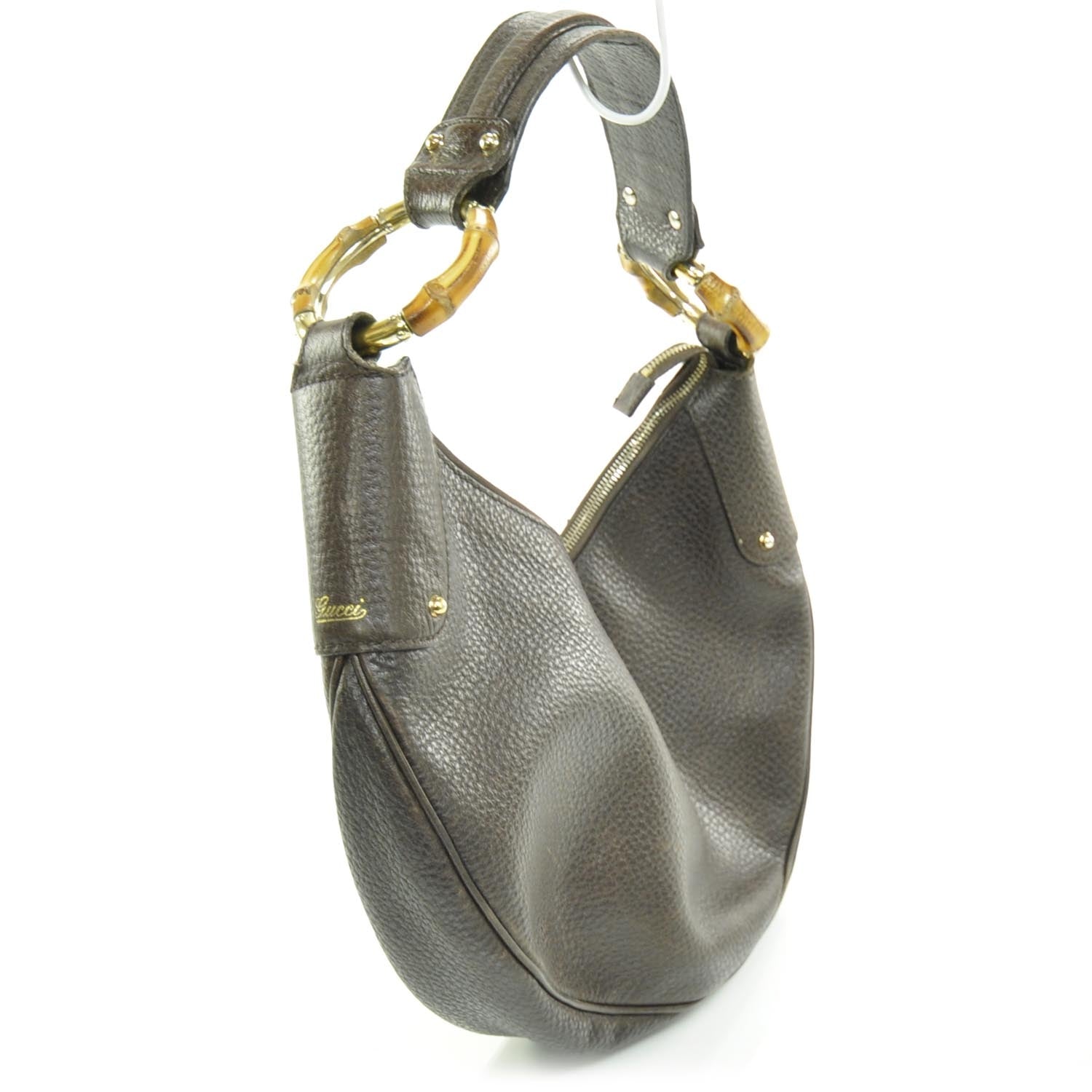 Gucci Leather Bamboo Ring Hobo Brown 3 of 8