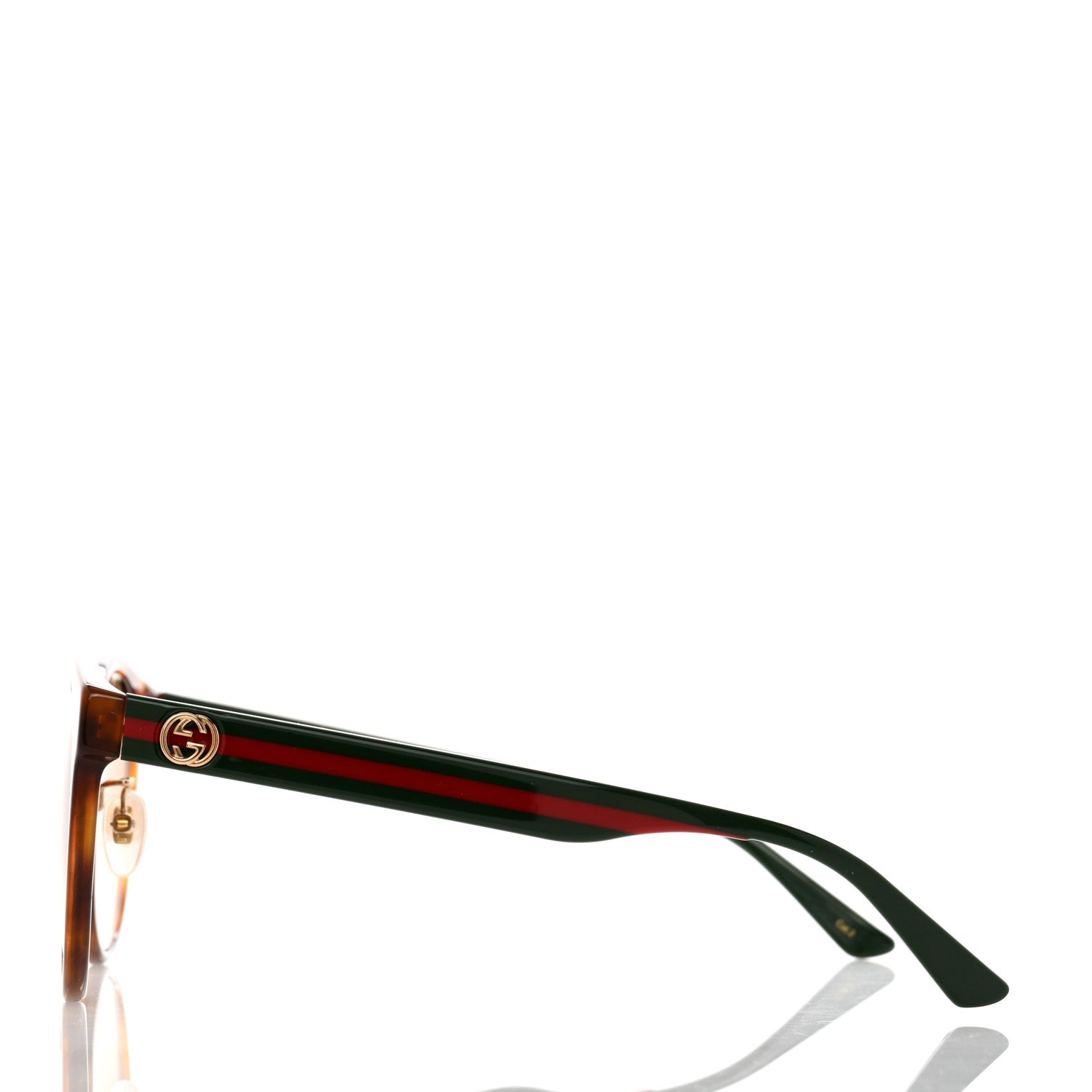 Gucci Acetate Round Eye GG Web Sunglasses GG0854SK Tortoise 3 of 8