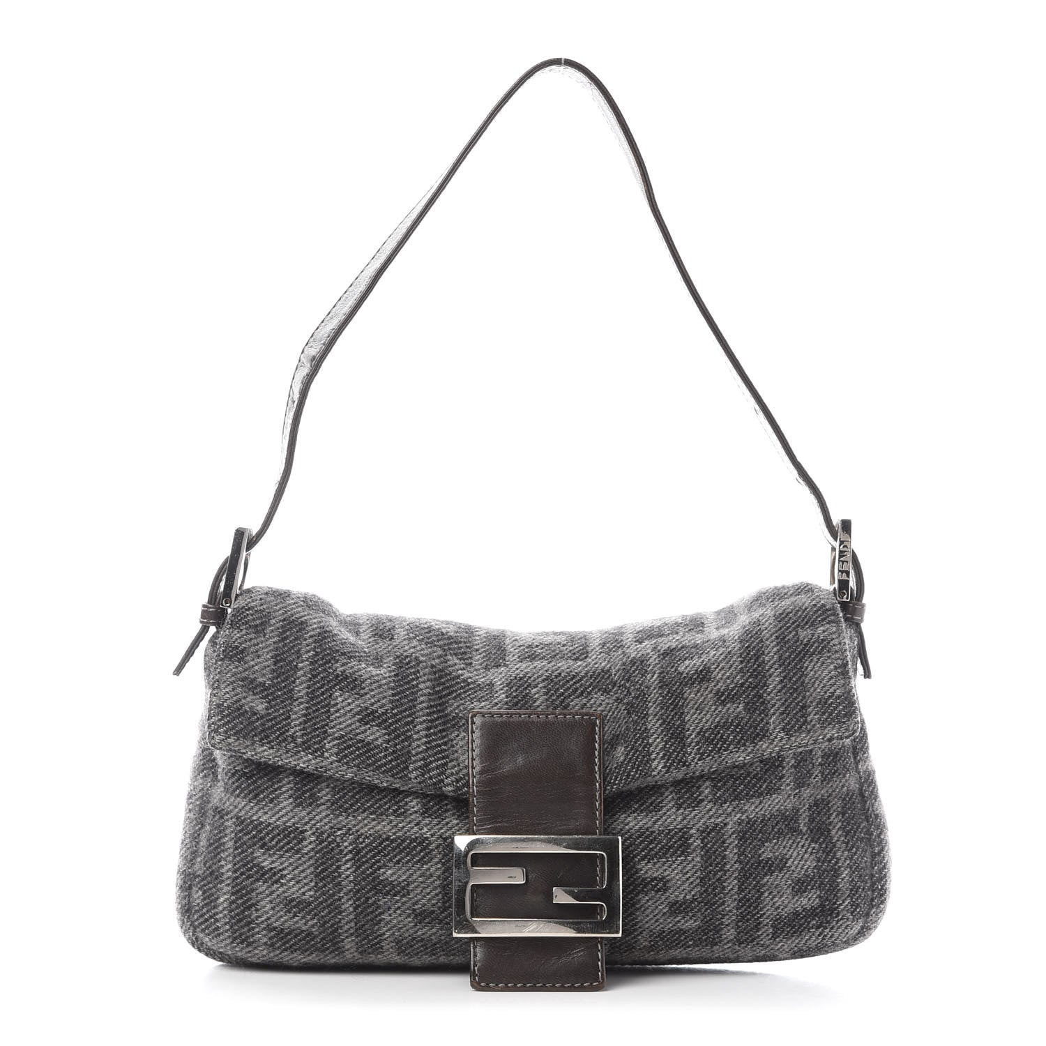 Fendi Wool Zucca Baguette Grey 1 of 10