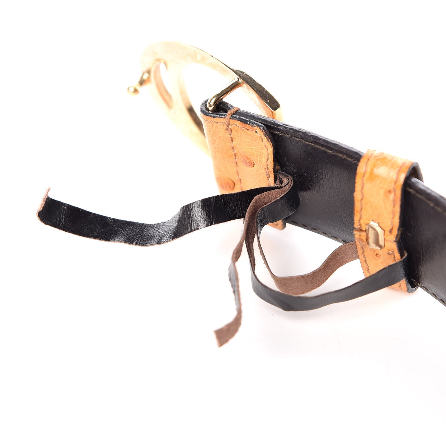 Gucci Ostrich G Buckle Belt 85 34 Tan 9 of 9