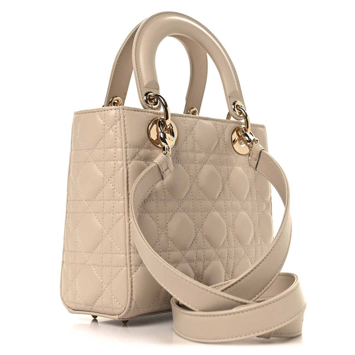 Lambskin Cannage Small Lady Dior Beige