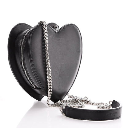 Saint Laurent Calfskin Star Studded Small Monogram Love Shoulder Bag Black 3 of 7