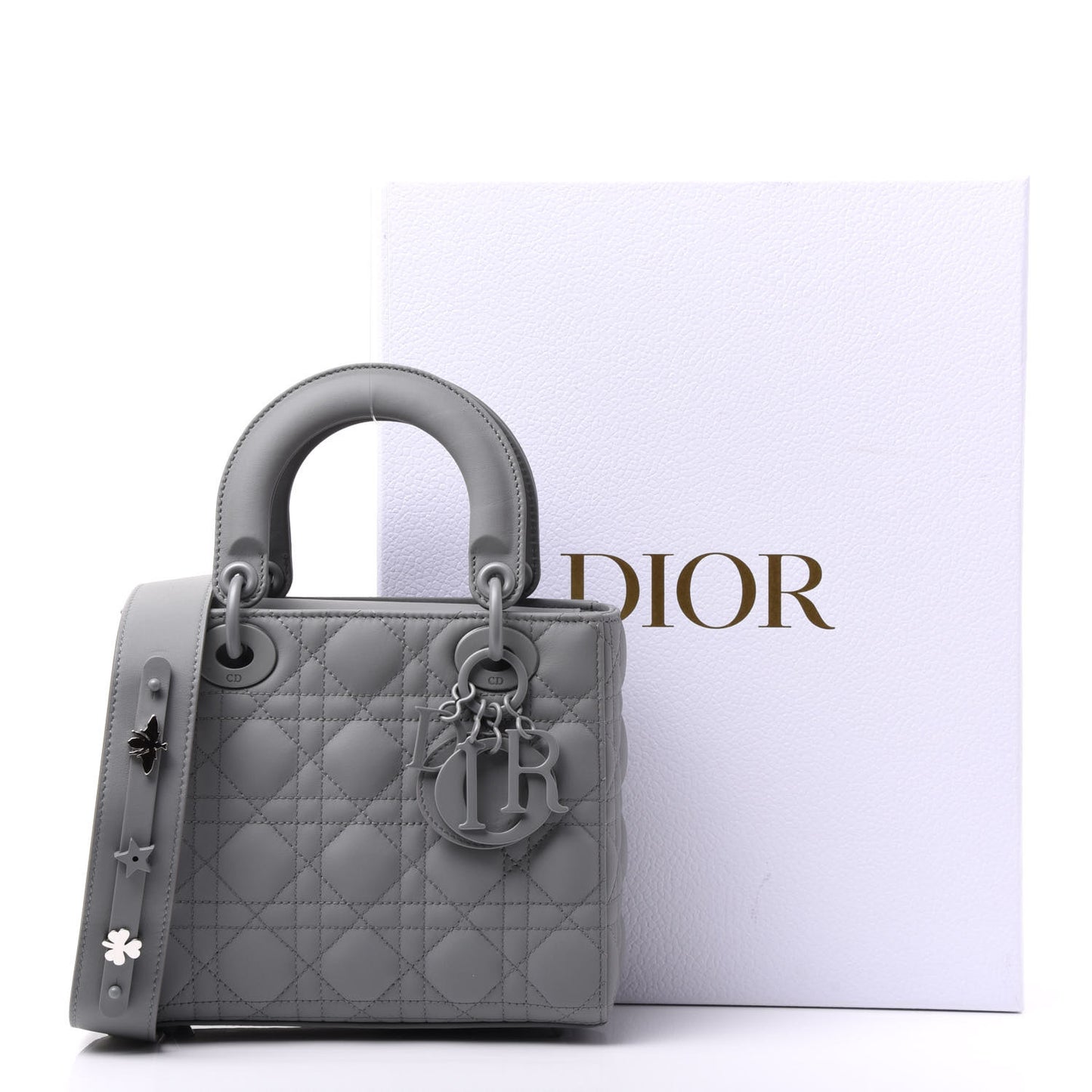Ultra Matte Calfskin Cannage Small My ABCDior Lady Dior Gray
