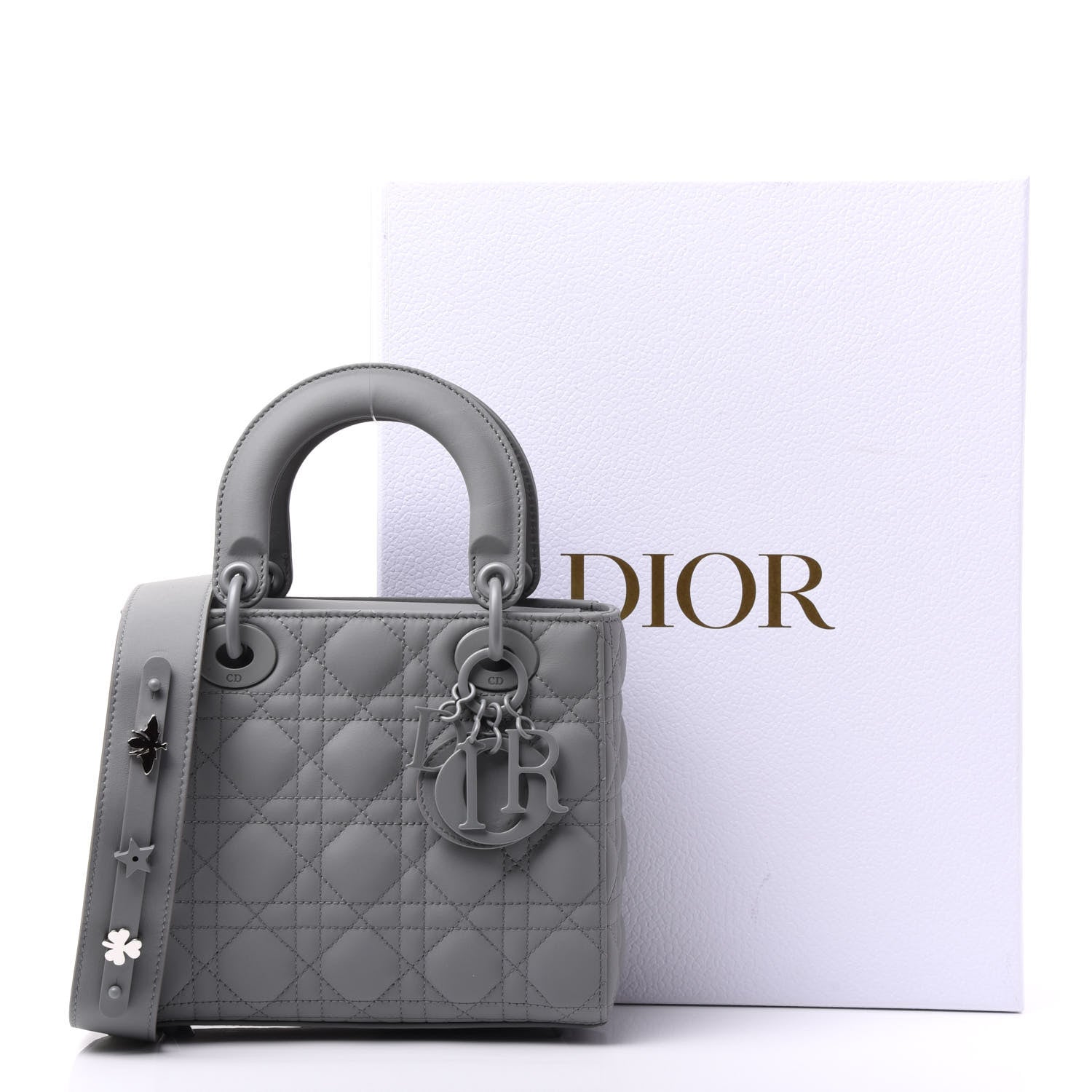 Christian Dior Ultra Matte Calfskin Cannage Small My ABCDior Lady Dior Gray 9 of 9