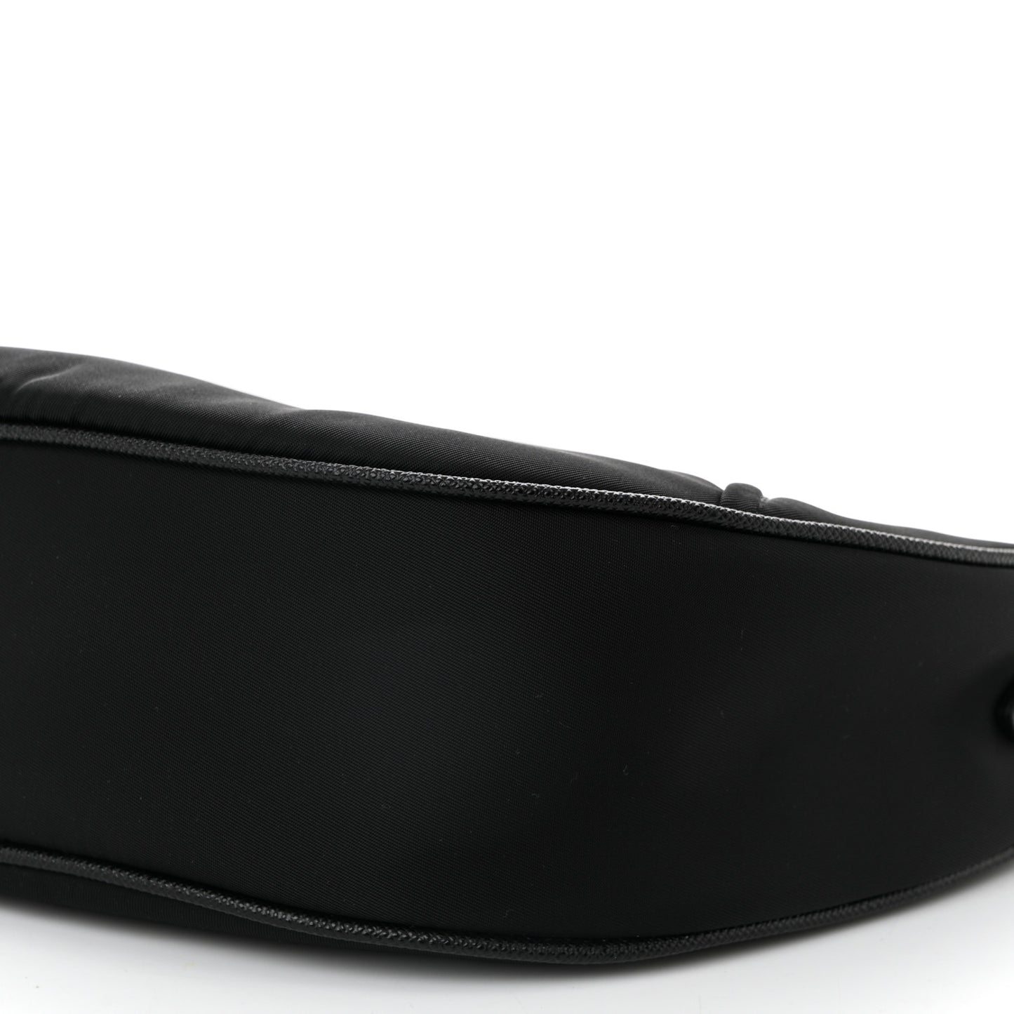 Re-Nylon Saffiano Demi-lune Shoulder Bag Black