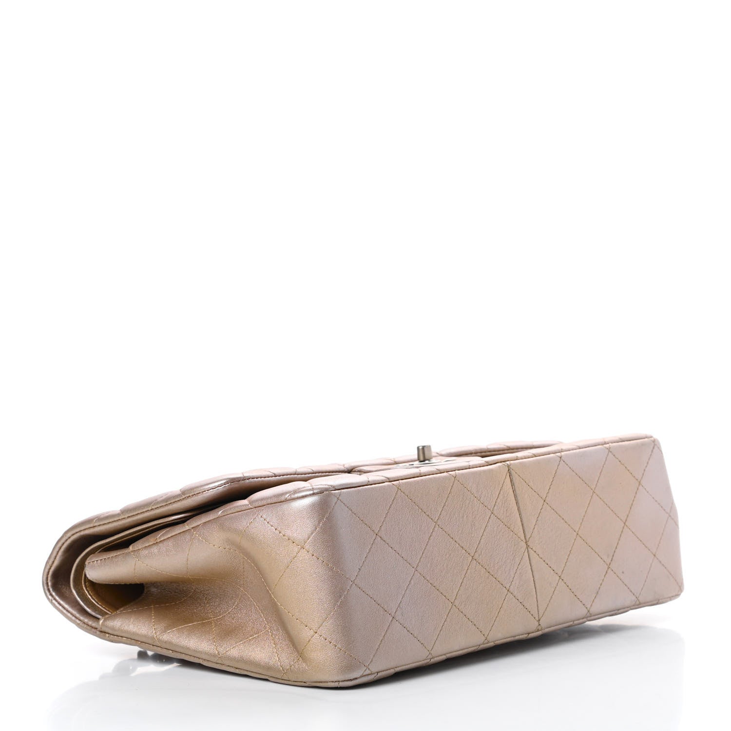 Chanel Metallic Lambskin Quilted Jumbo Double Flap Gold 4 of 17
