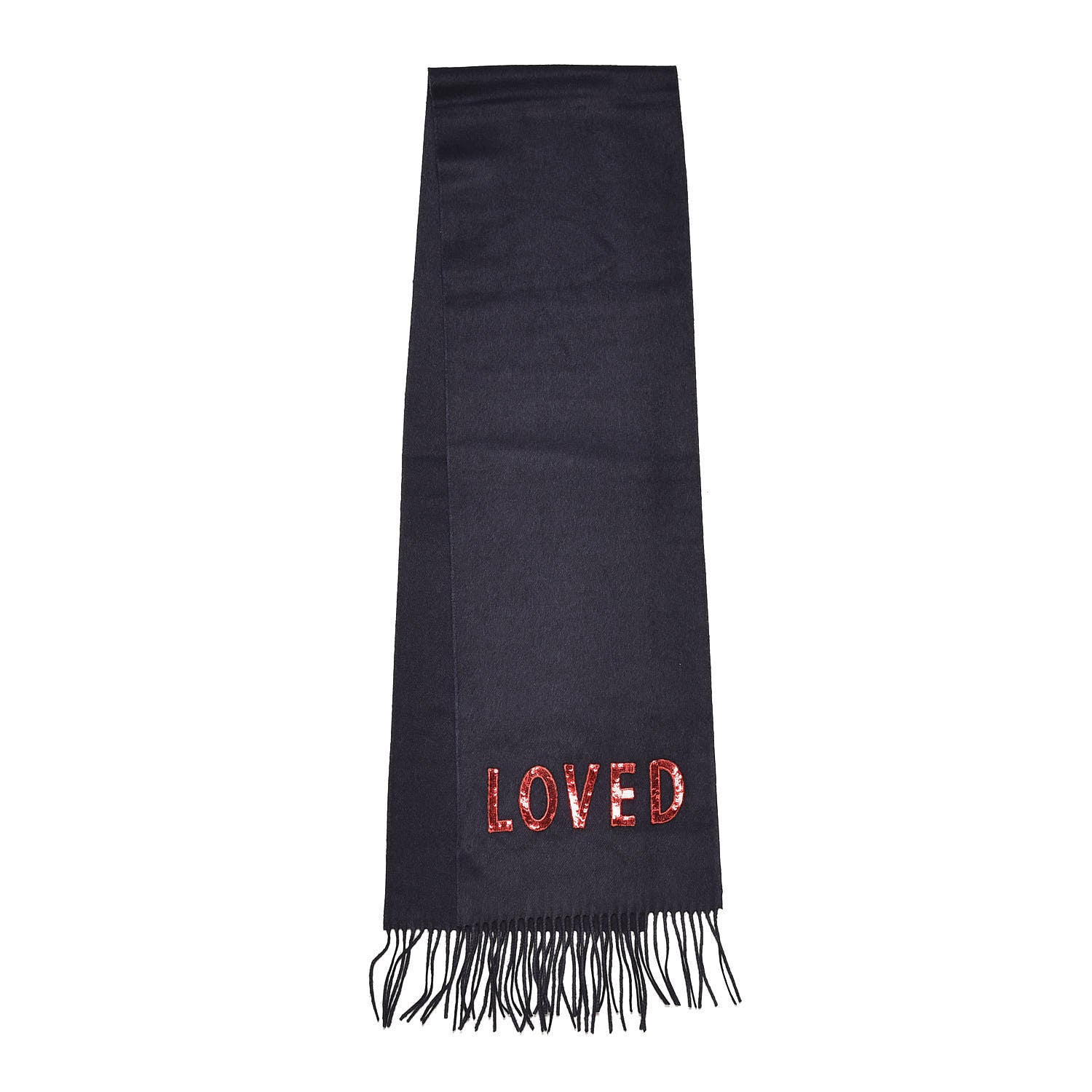 Gucci Silk Cashmere Sequins Lovesh Scarf Midnight Blue 3 of 6