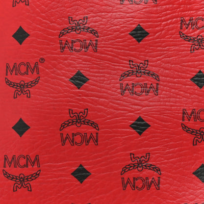 MCM Visetos Medium Liz Reversible Shopper Tote Ruby Red 11 of 18