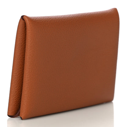 Hermes Evercolor Calvi Verso Card Case Gold Beige De Weimar 3 of 10