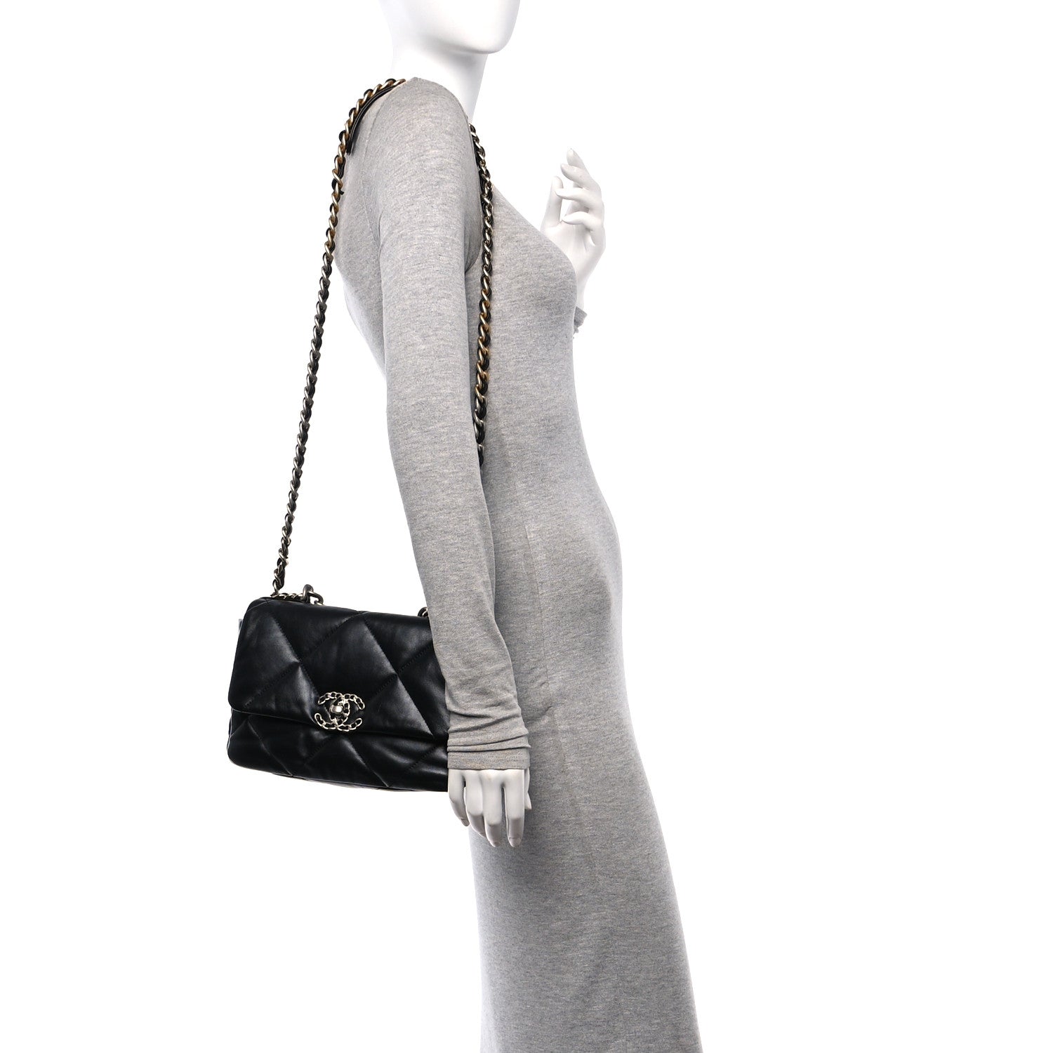 Chanel Lambskin Quilted Medium Chanel 19 Flap Black 2 of 11