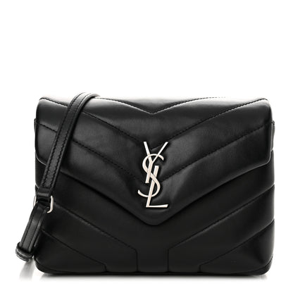Saint Laurent Calfskin Y Quilted Monogram Toy Loulou Crossbody Bag Black 1 of 14