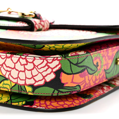 Gucci X KEN SCOTT New Shangai Calfskin Pomponica Print Horsebit 1955 Shoulder Bag Multicolor Fuxia Pompon 10 of 10