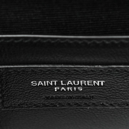 Saint Laurent Grain De Poudre Textured Mixed Matelasse Triquilt Small Monogram Satchel Black 6 of 9