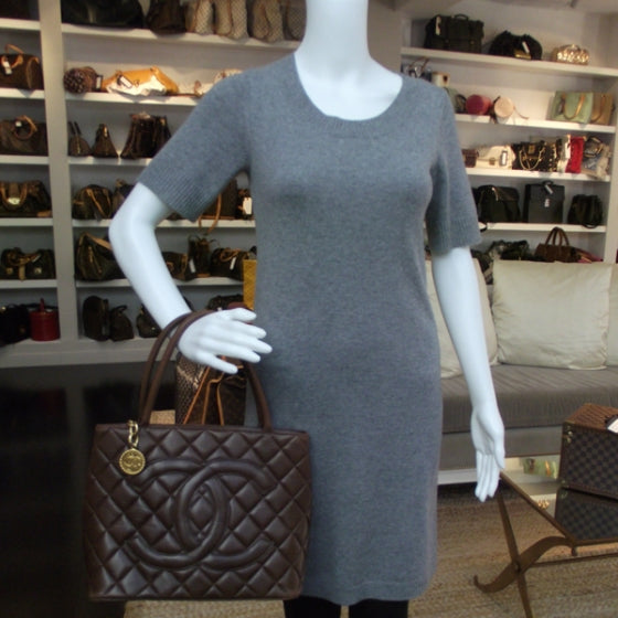 Lambskin Medallion Tote Brown