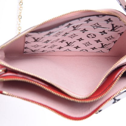 Louis Vuitton Monogram Giant Double Zip Pochette Rouge 6 of 10