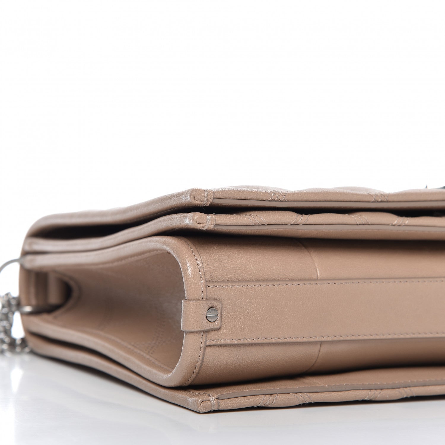 Saint Laurent Lambskin Quilted Small Becky Chain Bag Gold Sand 6 of 10