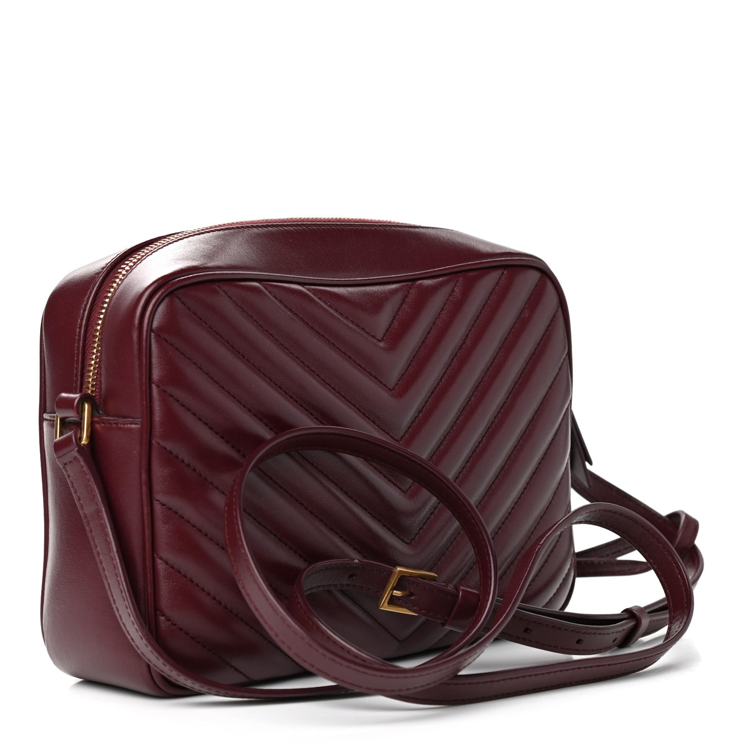 Calfskin Matelasse Monogram Lou Camera Bag Dark Legion Red