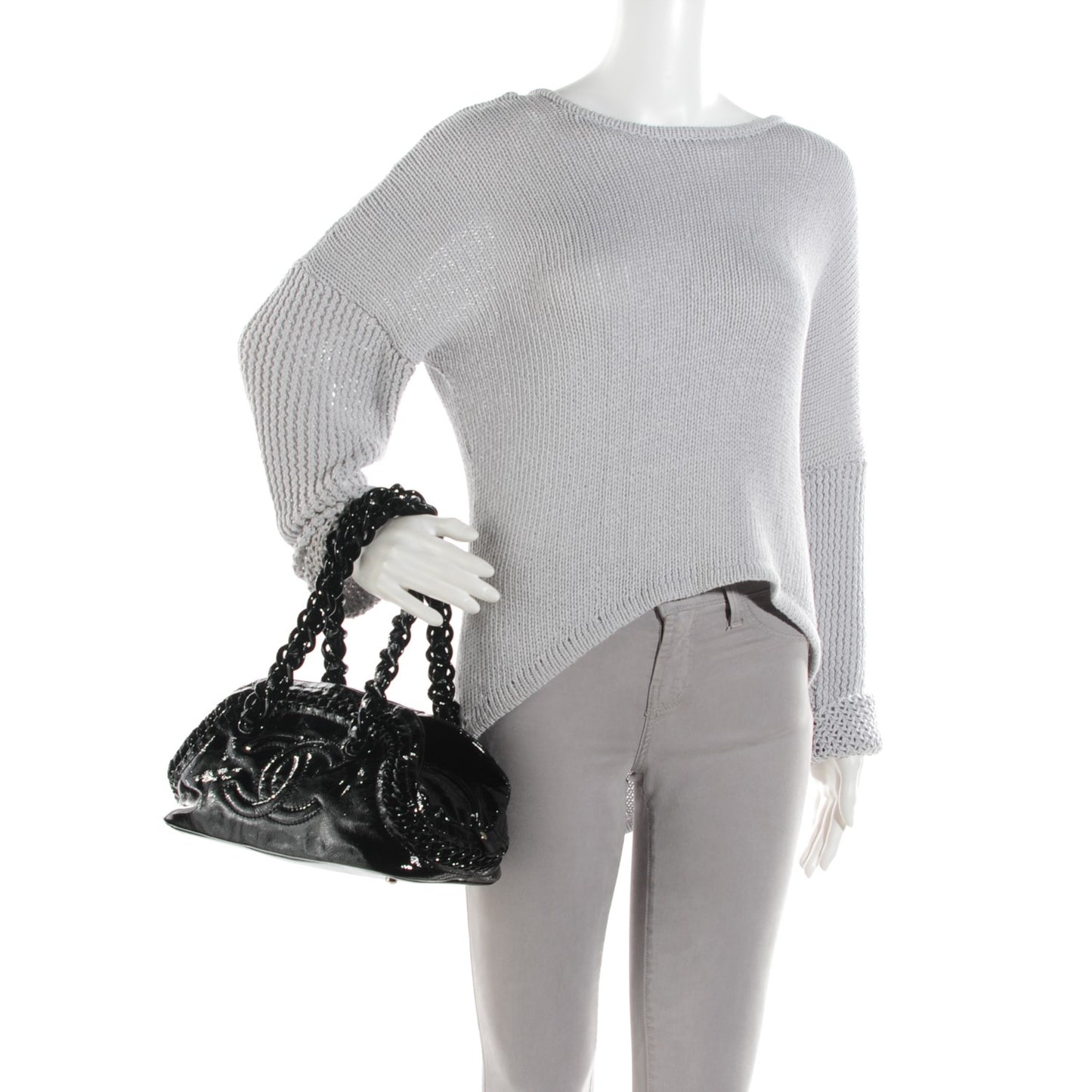 Patent Luxe Ligne Medium Bowler Black