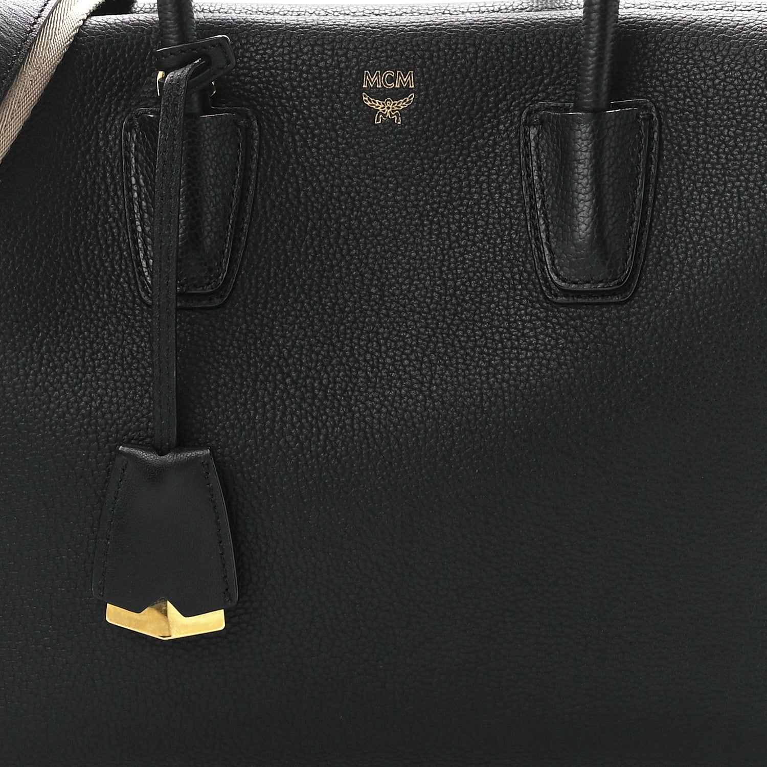 MCM Grained Calfskin Medium Milla Tote Black 8 of 13