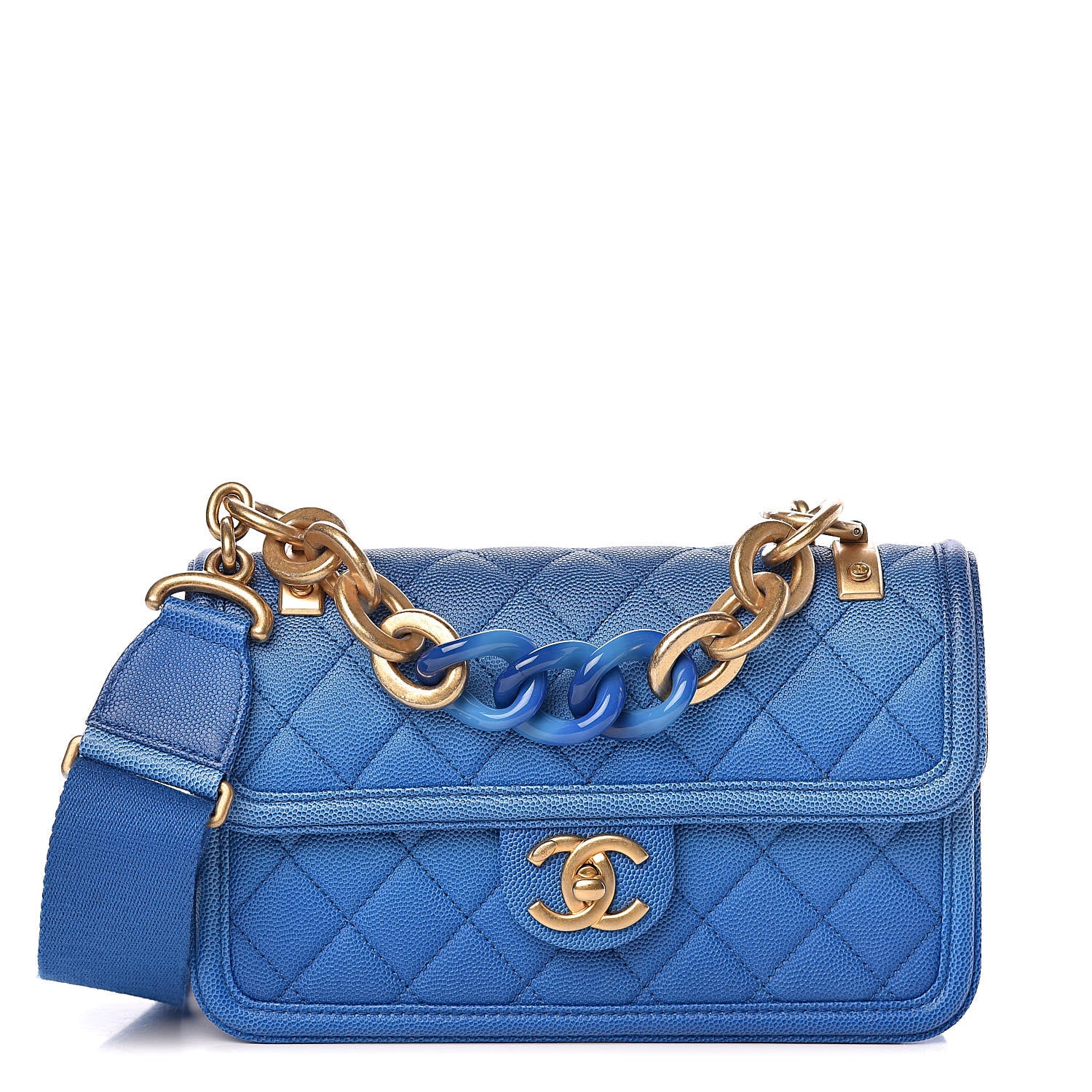 Chanel Caviar Quilted Small Sunset On The Sea Flap Blue 1 of 10