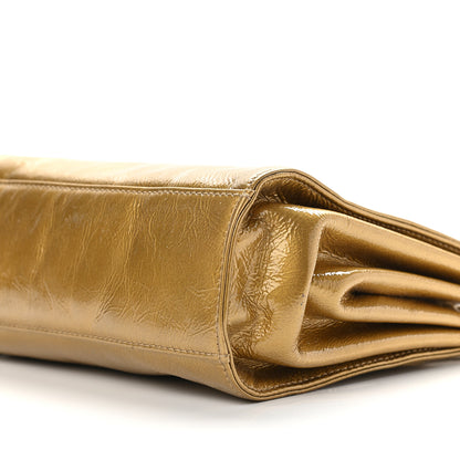 Chanel Metallic Patent Mademoiselle Lock Convertible Wrist Clutch Bag Gold 11 of 11