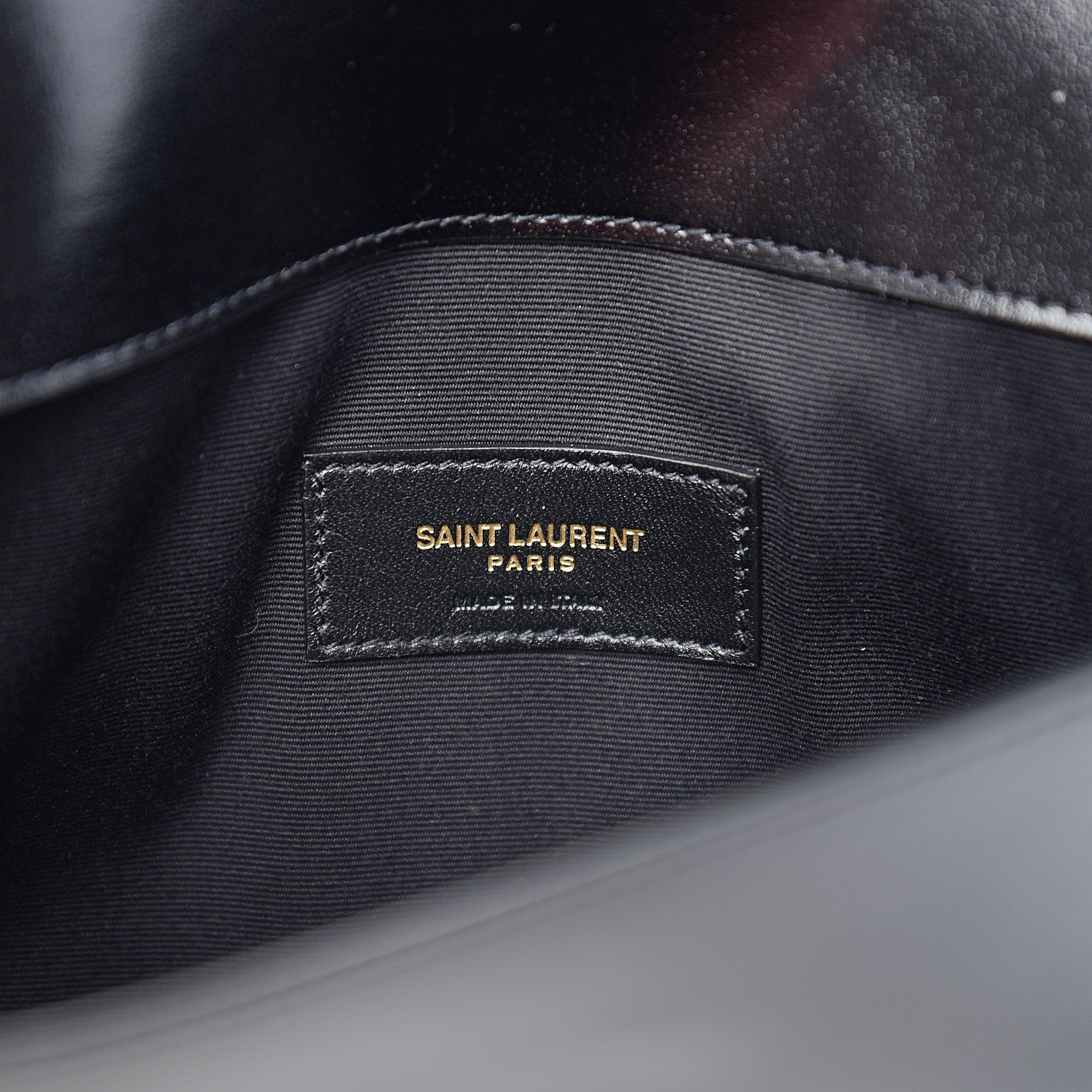 Saint Laurent Smooth Shiny Calfskin Monogram Uptown Pouch Black 5 of 6