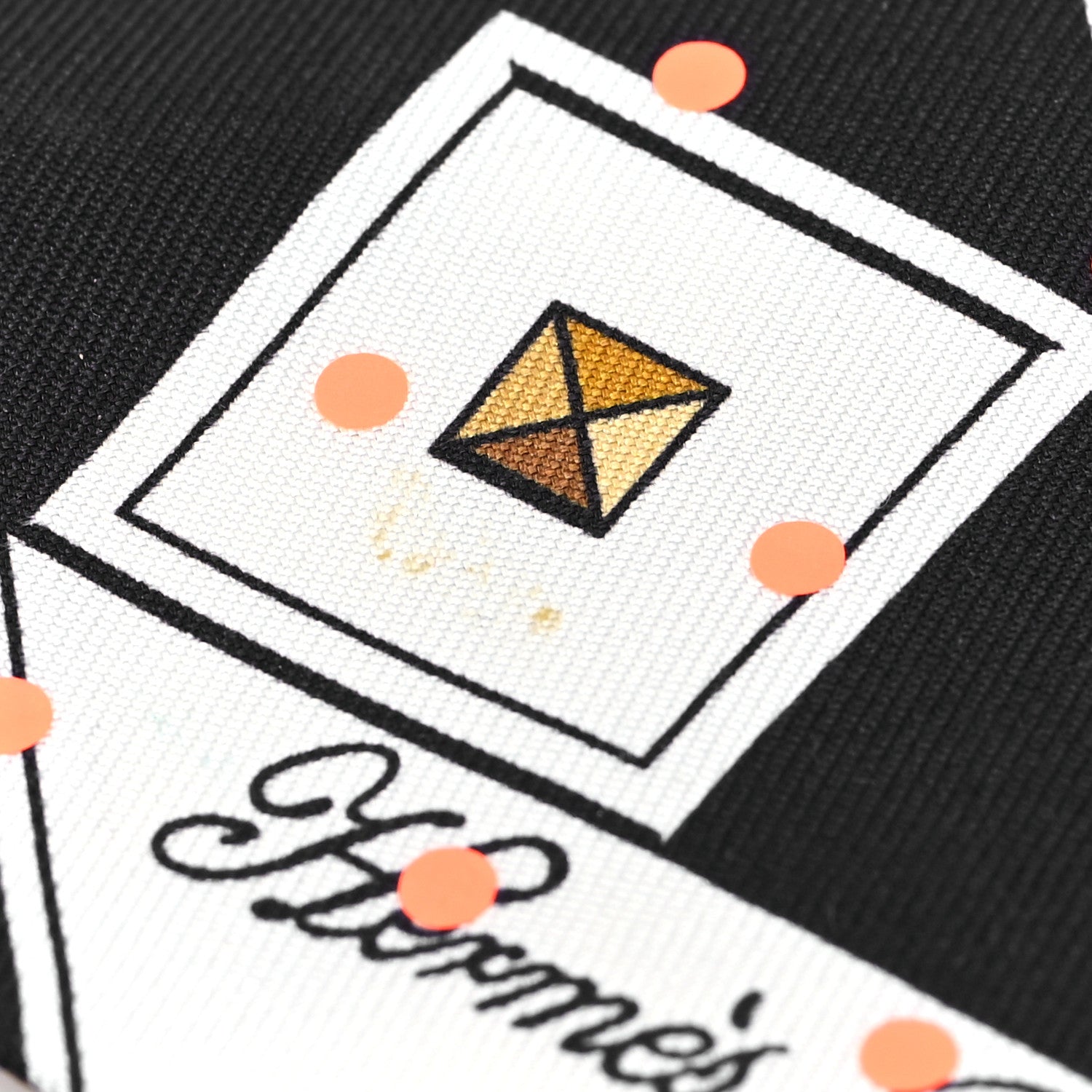 Hermes Silk Colliers et Chiens Twilly Black Gold White 4 of 4