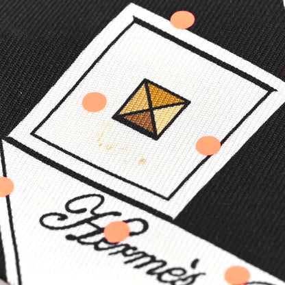 Hermes Silk Colliers et Chiens Twilly Black Gold White 4 of 4