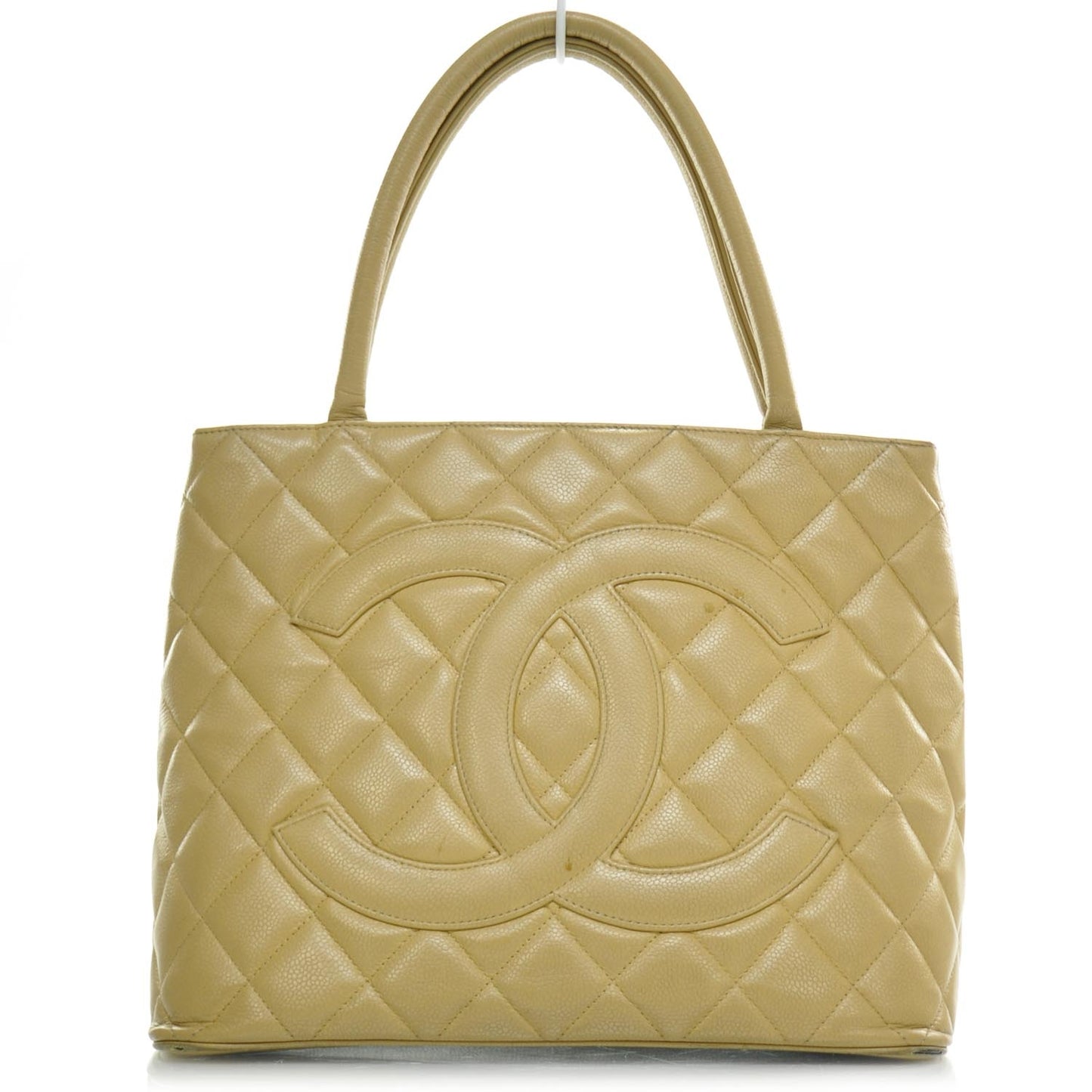 Caviar Quilted Medallion Tote Beige