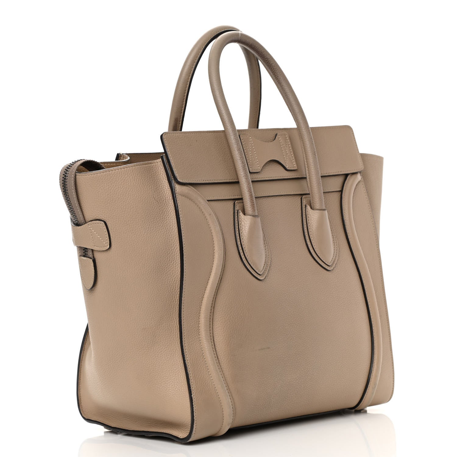 Celine Drummed Calfskin Mini Luggage Dune 2 of 25