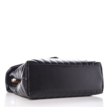Saint Laurent Calfskin Y Quilted Monogram Medium Loulou Chain Satchel Black 4 of 10