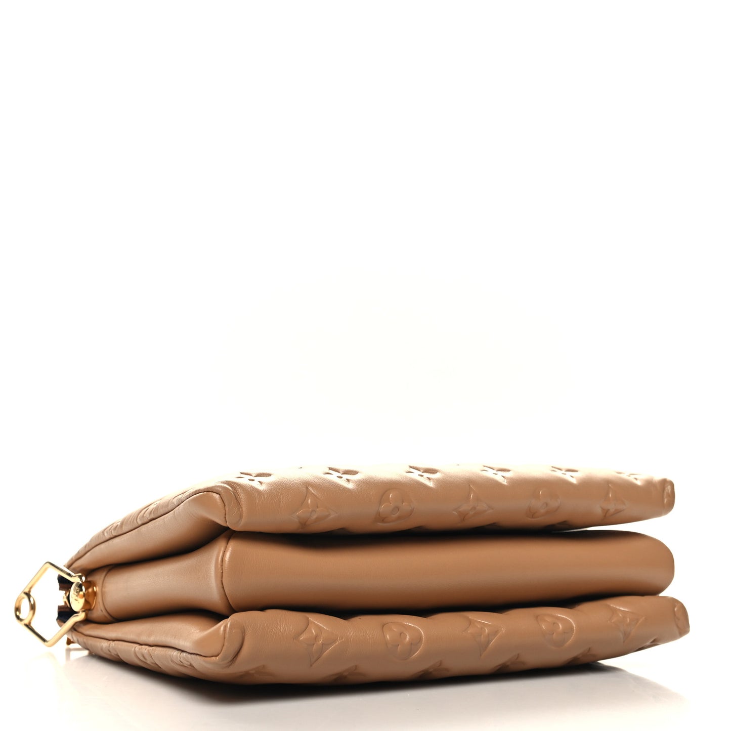 Lambskin Embossed Monogram Coussin PM Camel