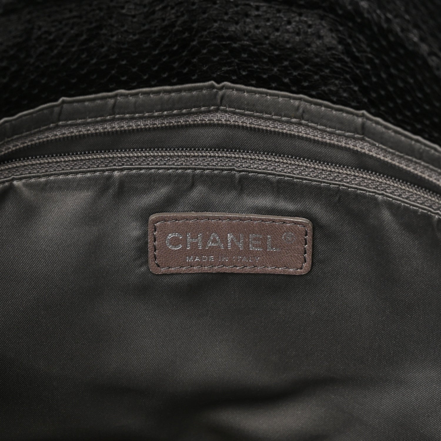 Chanel Metallic Crackled Calfskin Large Perforated Drill Flap Black 6 of 10