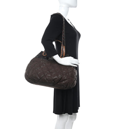 Chanel Iridescent Calfskin Quilted Large In The Mix Tote Dark Brown 2 of 12