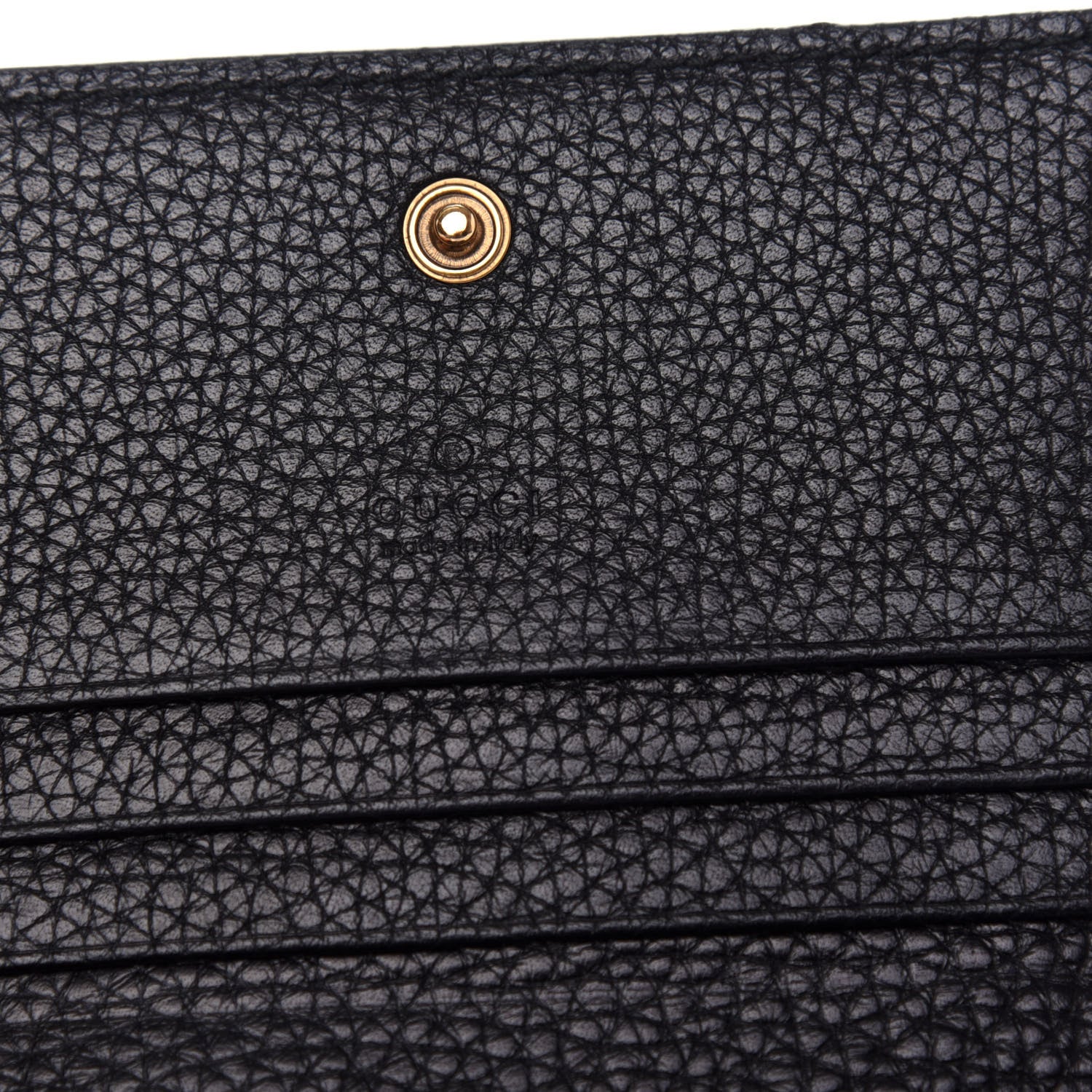 Gucci Pebbled Calfskin Animalier Card Case Black 6 of 7