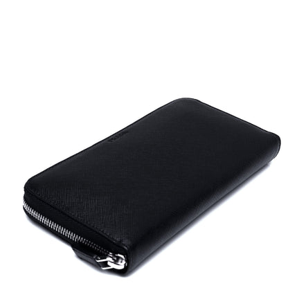 Prada Saffiano Zip Around Wallet Black 4 of 7