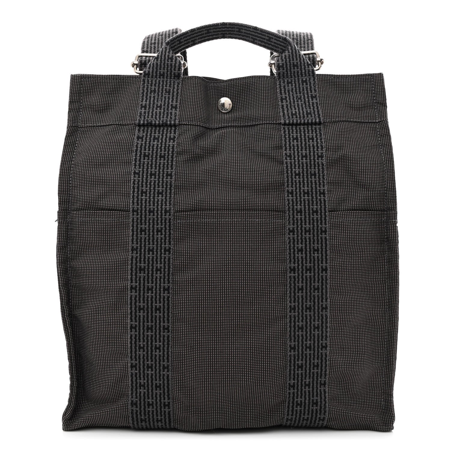 Hermes Canvas Herline Backpack Grey 1 of 10