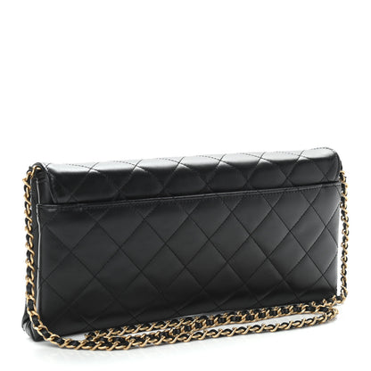 Chanel Calfskin Quilted Enchained Clutch Black 3 of 13