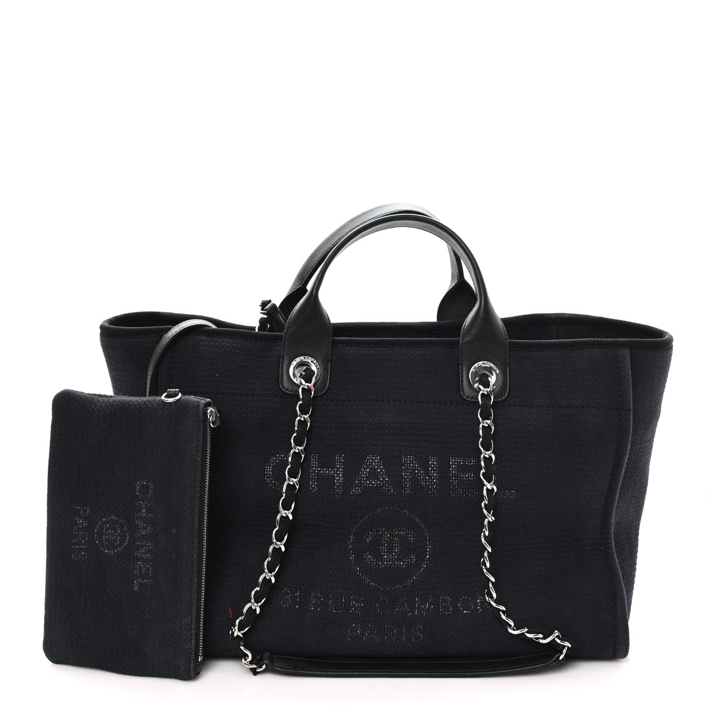 Mixed Fibers Medium Deauville Tote Navy Blue