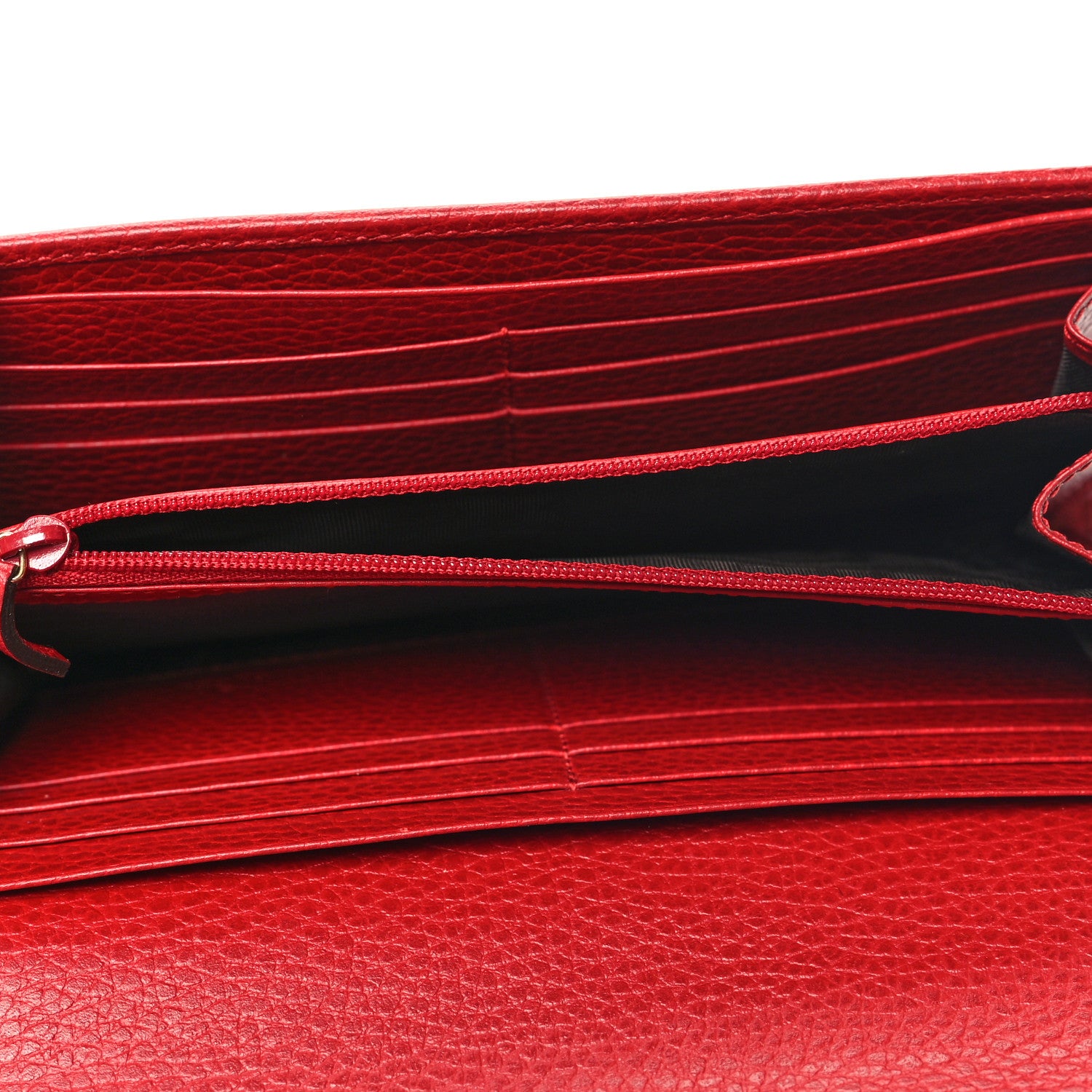 Gucci Dollar Calfskin GG Marmont Continental Wallet Hibiscus Red 5 of 9
