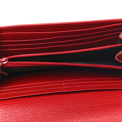 Gucci Dollar Calfskin GG Marmont Continental Wallet Hibiscus Red 5 of 9